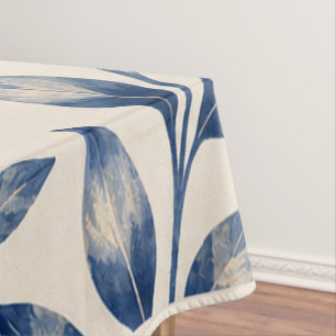 Mediterraan blauwe aquarel blad tablecloth tafelkleed
