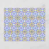 Mediterraan Blauwe Citroen Bruiloft Recept Kaart (Achterkant)