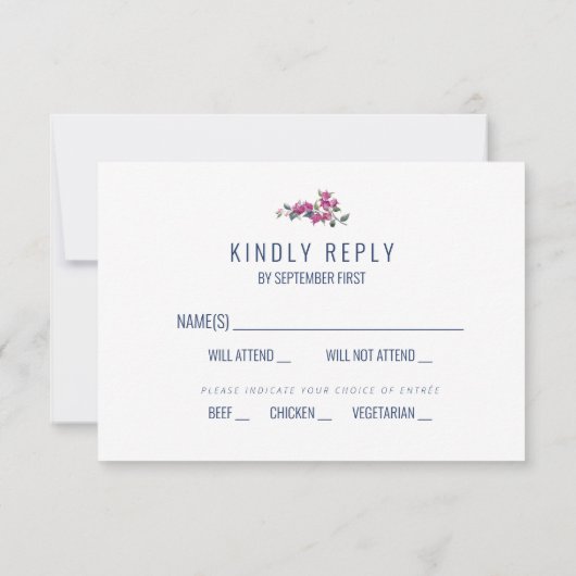 Mediterraan Blauwe Griekse Sleutel Trouwreactie RS Kaart (Achterkant)