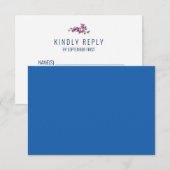 Mediterraan Blauwe Griekse Sleutel Trouwreactie RS Kaart (Voorkant / Achterkant)