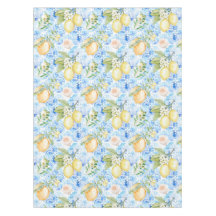 Mediterraan Blauwe Tegel Gele Citroen Aquarel