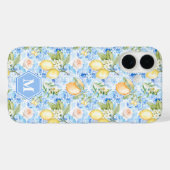 Mediterraan Blauwe Tegel Limoncello Initiaal Naam Case-Mate iPhone Case (Achterkant (horizontaal))