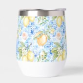 Mediterraan blauwe tegel Limoncello monogram naam (Links)