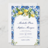 Mediterraan blauwe tegels Citroen Citroen Kaart (Voorkant)