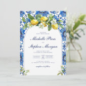 Mediterraan blauwe tegels Citroen Citroen Kaart (Staand voorkant)