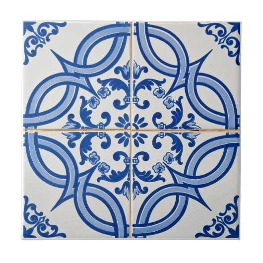 Mediterraan Bloemmotief Tegeltje (Voorkant)