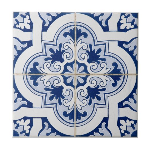 Mediterraan Bloemmotief Tegeltje (Voorkant)