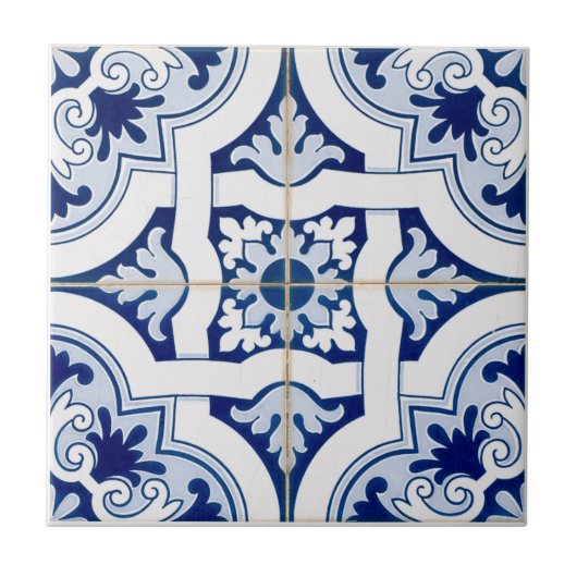Mediterraan Bloemmotief Tegeltje (Voorkant)