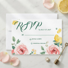 Mediterraan Blush Roos & Citroen Trouw-RSVP RSVP Kaartje