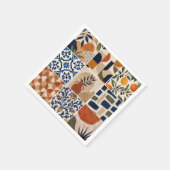 Mediterraan Boho-tegelpatroon Servet (Hoek)