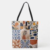 Mediterraan Boho-tegelpatroon Tote Bag (Voorkant)