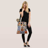 Mediterraan Boho-tegelpatroon Tote Bag (Op model)