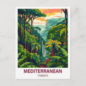 Mediterraan bos illustratie reizen briefkaart (Voorkant)