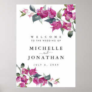 Mediterraan Bougainvillea Trouw Welkomstbord Poster