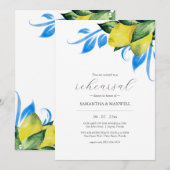 Mediterraan bruiloft citroen repetitie diner kaart (Voorkant / Achterkant)