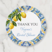 Mediterraan Bruilofts Bruidssalon Bedankt Bedankjes Labels (Voorkant)