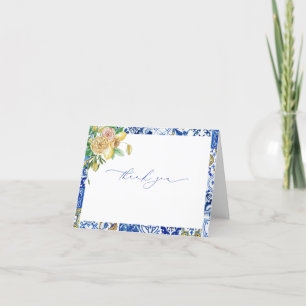 Mediterraan Bruilofts Uitnodigingskaart met Citroe Bedankkaart