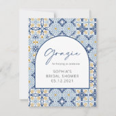 Mediterraan Bruiloftsfeest Grazie Bedankkaart (Voorkant)