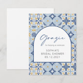 Mediterraan Bruiloftsfeest Grazie Bedankkaart (Voorkant / Achterkant)