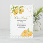 Mediterraan Ciao Baby Italiaans citroen Baby showe Kaart (Staand voorkant)