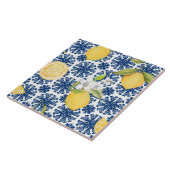 Mediterraan citroen azulejo patroon tegeltje (Zijkant)