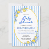 Mediterraan citroen babyshower uitnodiging (Voorkant)