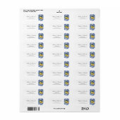 Mediterraan Citroen Bruiloft Blauw Etiket (Full Sheet)