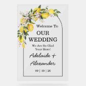 Mediterraan citroen citrus bruiloft acryl teken acryl bord (Voorkant)