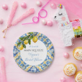 Mediterraan Citroen Hoofd Squeeze Bruiloftsfeest Papieren Bordje (Feest)