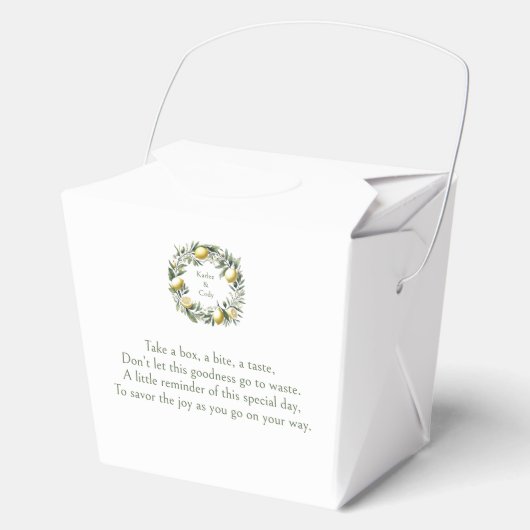 Mediterraan Citroen & Olijf Restjes van de dag erv Bedankdoosjes (Voorkant)