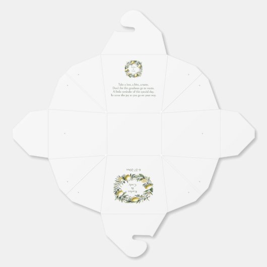 Mediterraan Citroen & Olijf Restjes van de dag erv Bedankdoosjes (Ongevouwen)