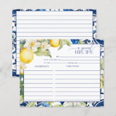 Mediterraan citroen Vrijgezellenfeest Recept Kaart (Voorkant / Achterkant)