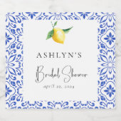 Mediterraan Citroen Vrijgezellenfeesten flesetiket Sparkling Wijnetiket (Enkel label)