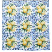 Mediterraan Citroenblauw Douchegordijn (Voorkant)