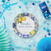 Mediterraan Citroenblauw Tegel Amalfi Vrijgezellen Papieren Bordje (Feest)