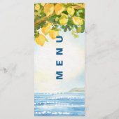 Mediterraan Citroenboomgaard Kust Bruiloftsdiner Menu (Achterkant)