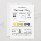 Mediterraan Citroenen Blauw Mozaïek Tegel Bruidsme Kaart (Achterkant)