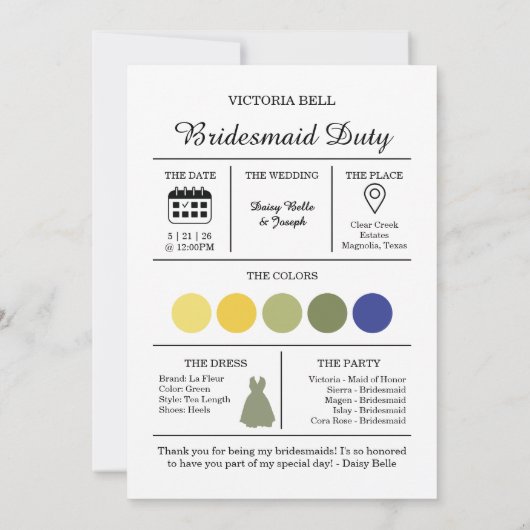 Mediterraan Citroenen Blauw Mozaïek Tegel Bruidsme Kaart (Achterkant)