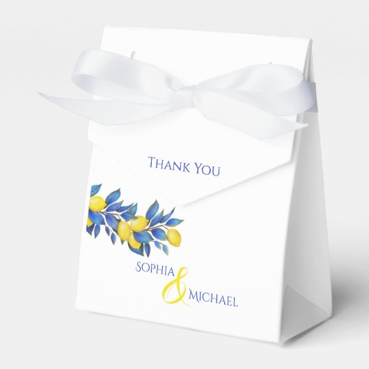 Mediterraan-citroenen-bruiloft Dank u Bedankdoosjes (Voorkant Zijde)