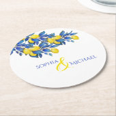 Mediterraan-citroenen-bruiloft papier Onderzetter (Gebogen)