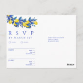 Mediterraan-Citroenen-RSVP-Bruiloft- Briefkaart (Achterkant)