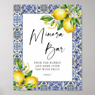 Mediterraan Citroenen Vrijgezellenfeest Mimosa Bar Poster