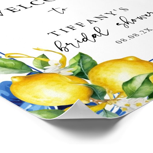 Mediterraan Citroenen Vrijgezellenfeest Welkomstbo Poster (Hoek)