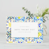 Mediterraan citroentegel vrijgezellenfeest kaart (Staand voorkant)