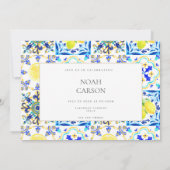 Mediterraan citroentegel vrijgezellenfeest kaart (Achterkant)