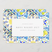 Mediterraan citroentegel vrijgezellenfeest kaart (Voorkant / Achterkant)