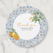 Mediterraan Citrus Bedankt Rond Bedankjes Labels (Voorkant)