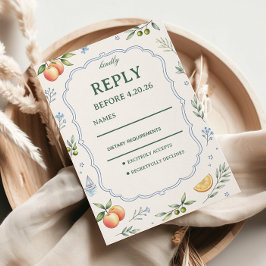 Mediterraan Citrus Bloemendesign RSVP Kaartje