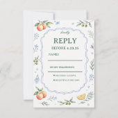 Mediterraan Citrus Bloemendesign RSVP Kaartje (Voorkant)