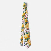 Mediterraan citrus boeket bruidegom stropdas (Achterkant)